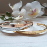 Armband Armreif Gravur silber rosegold gravierte Schmuckstücke Schmuck aus rostfreiem Edelstahl Schmuck Damen glecklech by julia hufnagel
