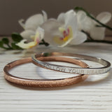 Armband Armreif Gravur silber rosegold gravierte Schmuckstücke Schmuck aus rostfreiem Edelstahl Schmuck Damen glecklech by julia hufnagel