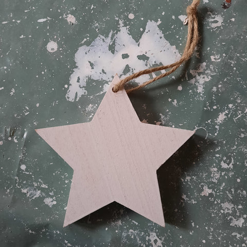 Holzstern weiß