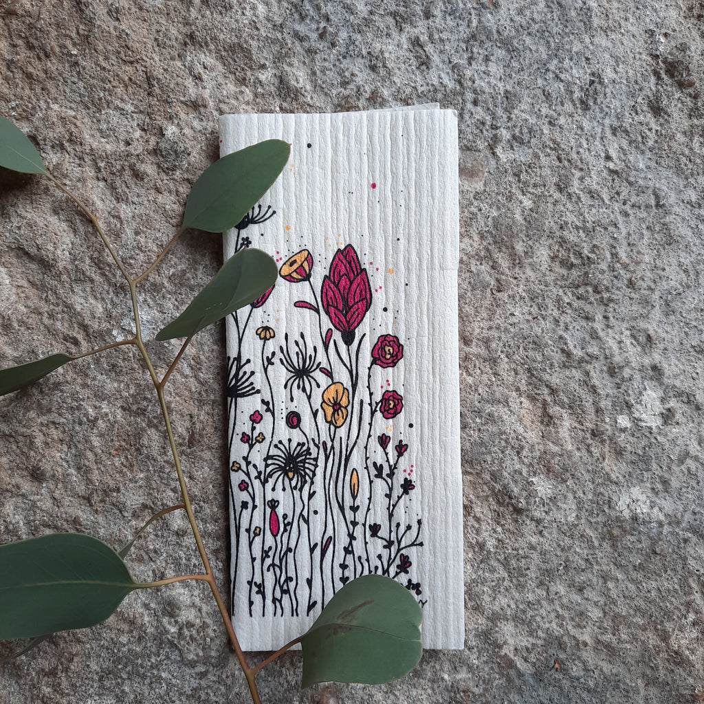 Schwammtuch Blumenwiese - julia hufnagel 