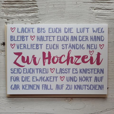 Zur Hochzeit